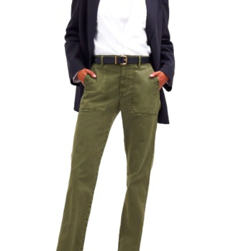 Madewell Straight Side Slit Pocket Green Pants Utility Size 26